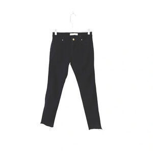 Zara Basic Z1975 Black Low Rise Frayed Ankle Skinny Jeans 4 Women’s